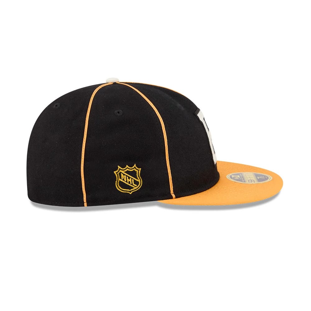 Boston Bruins NHL Felt Logo Black Retro Crown 59FIFTY Fitted Cap-zelvios