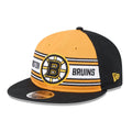 Bruins NHL Team Stripes Black Retro Crown 9FIFTY Adjustable Cap-zelvios