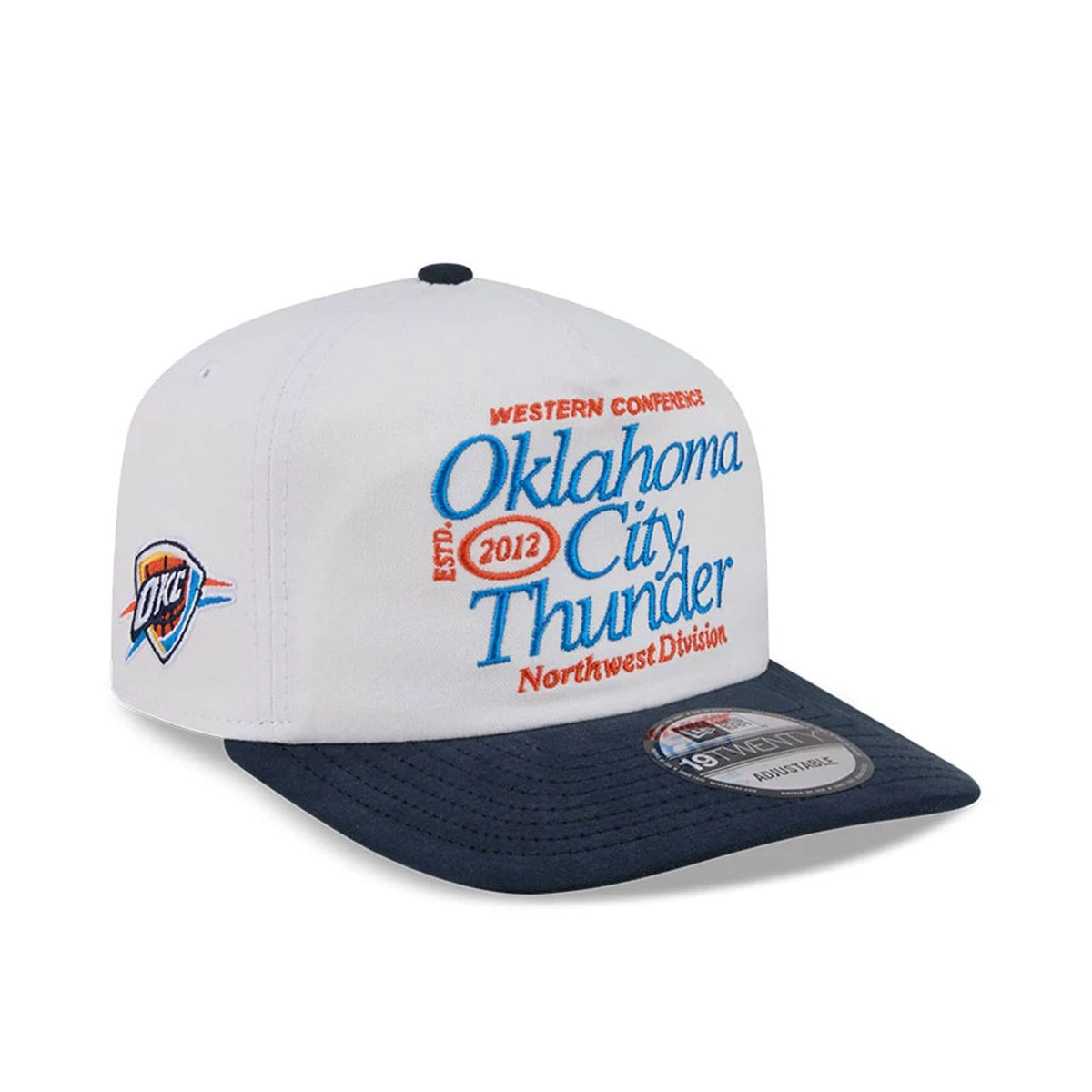 Oklahoma City Thunder NBA Conference White 19TWENTY Adjustable Cap-zelvios