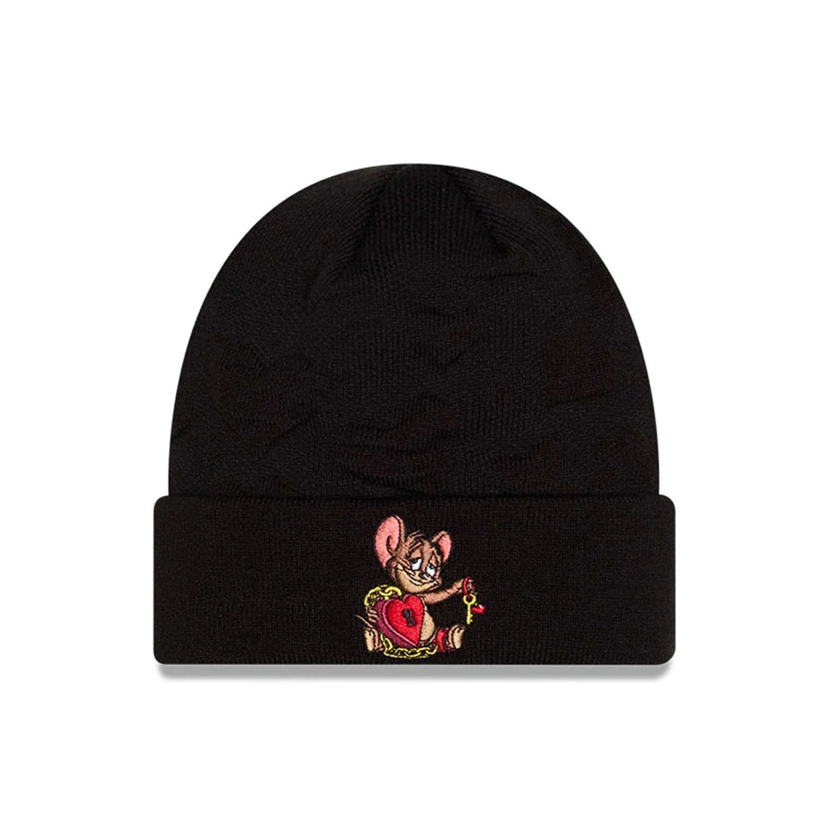 Tom & Jerry Key To My Heart Black Cuff Knit Beanie Hat-zelvios