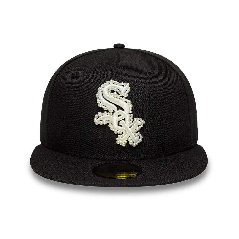 Chicago White Sox MLB Faux Pearl Black 59FIFTY Fitted Cap-zelvios