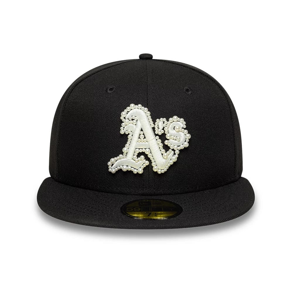 Oakland Athletics MLB Faux Pearl Black 59FIFTY Fitted Cap-zelvios