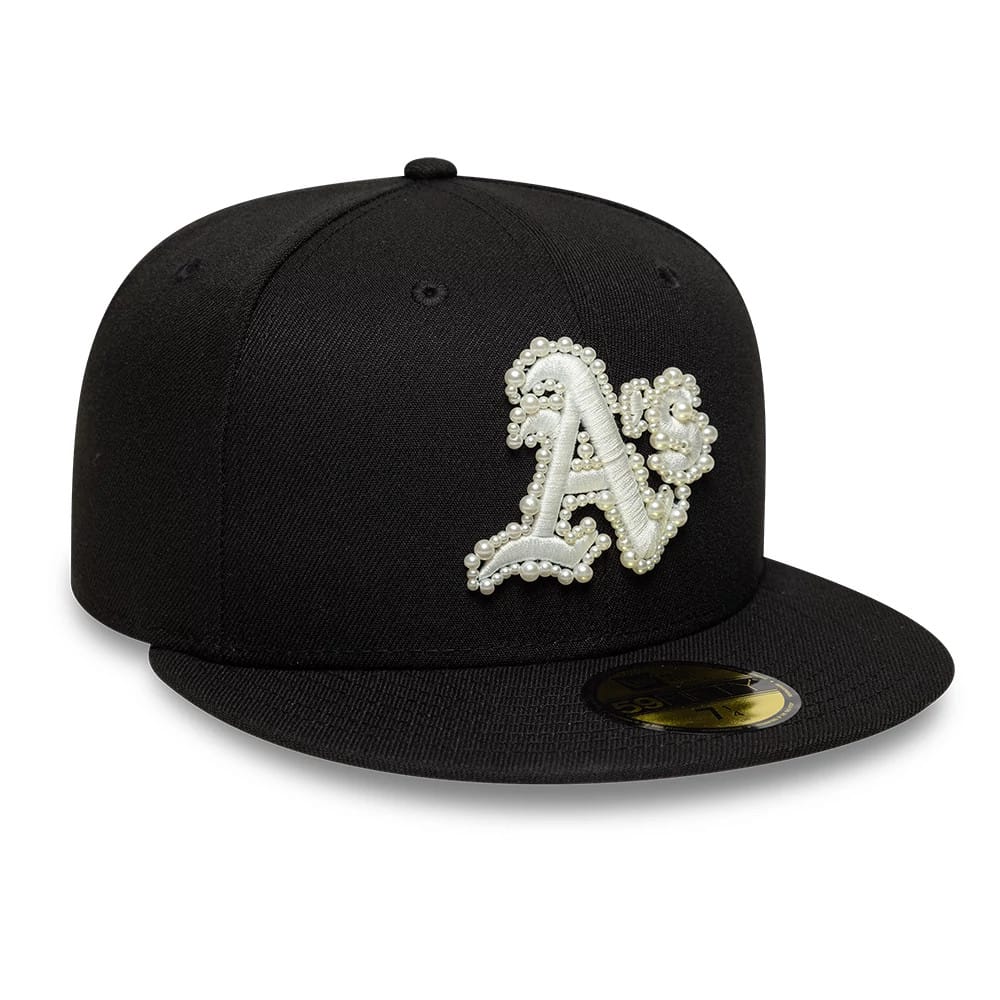 Oakland Athletics MLB Faux Pearl Black 59FIFTY Fitted Cap-zelvios