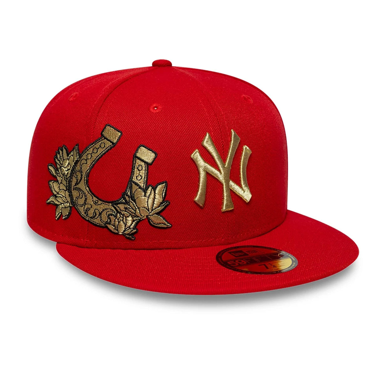 New York Yankees MLB Horseshoe Red 59FIFTY Fitted Cap-zelvios