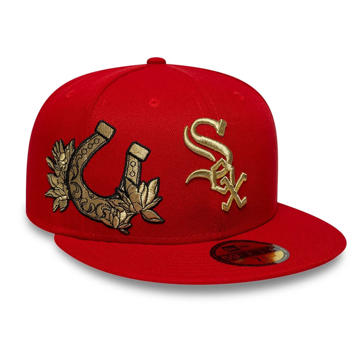 Chicago White Sox MLB Horseshoe Red 59FIFTY Fitted Cap-zelvios