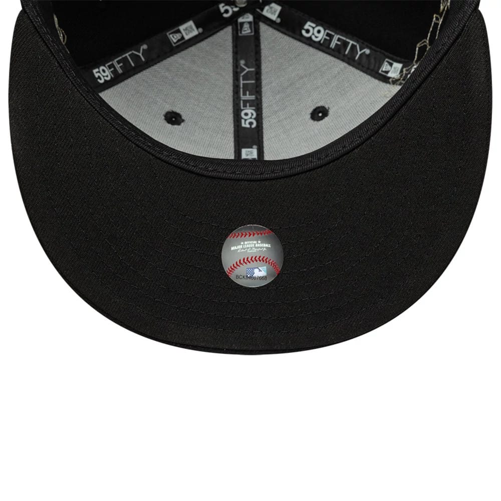 New York Yankees MLB Floral Black 59FIFTY Fitted Cap-zelvios