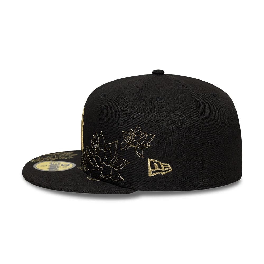 New York Yankees MLB Floral Black 59FIFTY Fitted Cap-zelvios