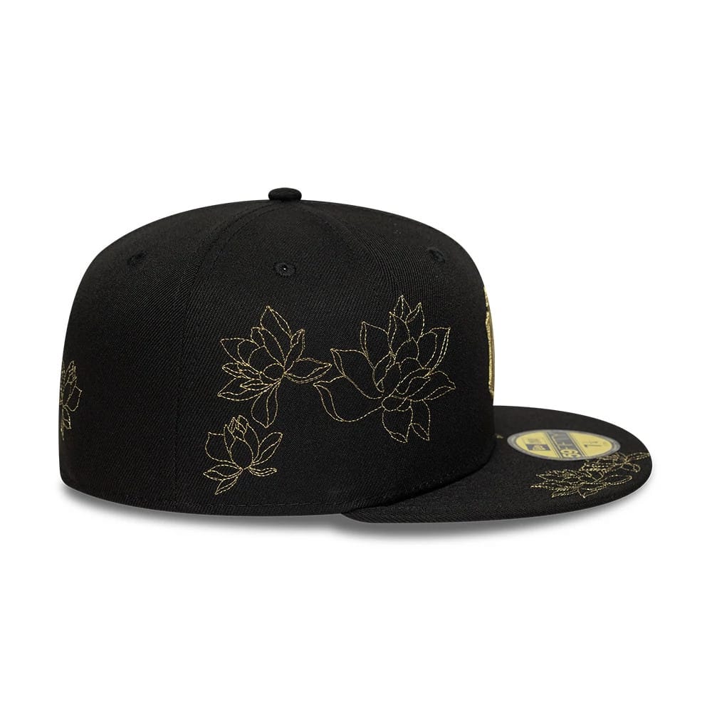 New York Yankees MLB Floral Black 59FIFTY Fitted Cap-zelvios