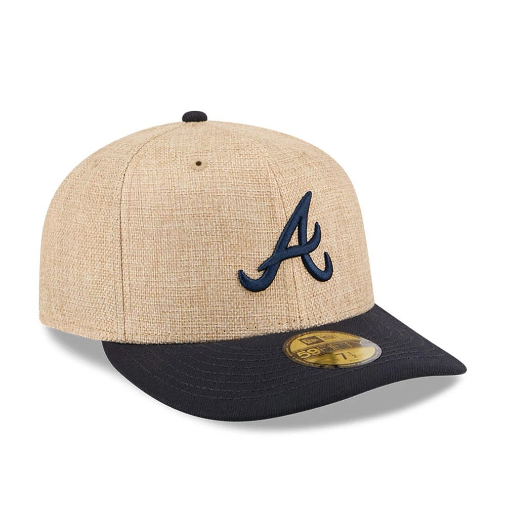 Atlanta Braves MLB Twine Beige 59FIFTY Fitted Cap-zelvios