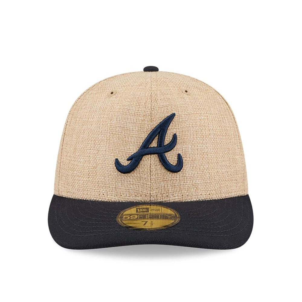 Atlanta Braves MLB Twine Beige 59FIFTY Fitted Cap-zelvios