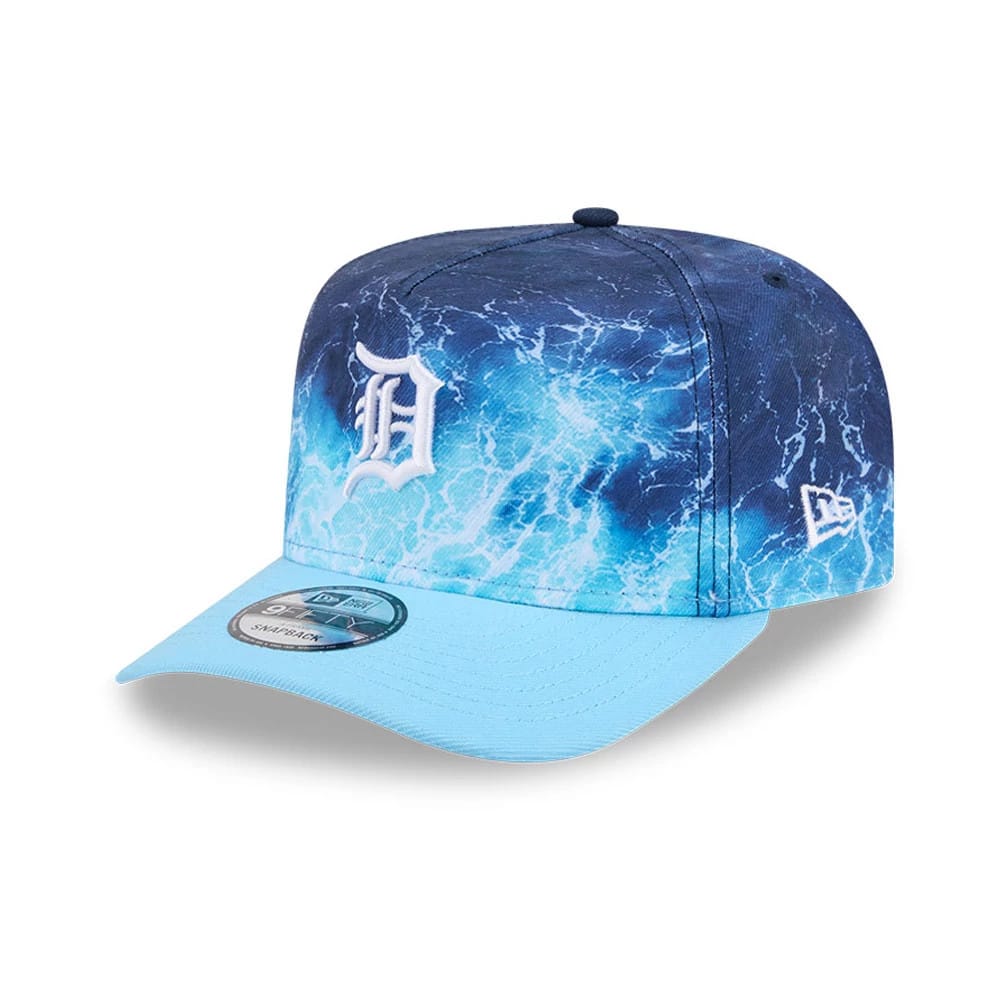 Tigers MLB Deep Water Pastel Blue 9FIFTY A-Frame Snapback Adjustable Cap-zelvios
