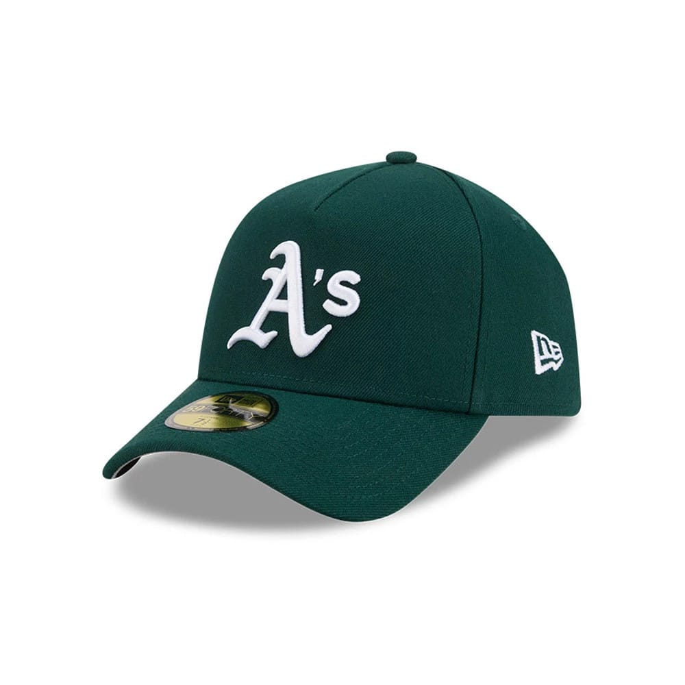 Athletics MLB Team Side Green 59FORTY A-Frame Fitted Cap-zelvios