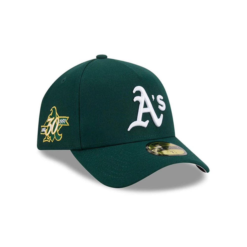 Athletics MLB Team Side Green 59FORTY A-Frame Fitted Cap-zelvios