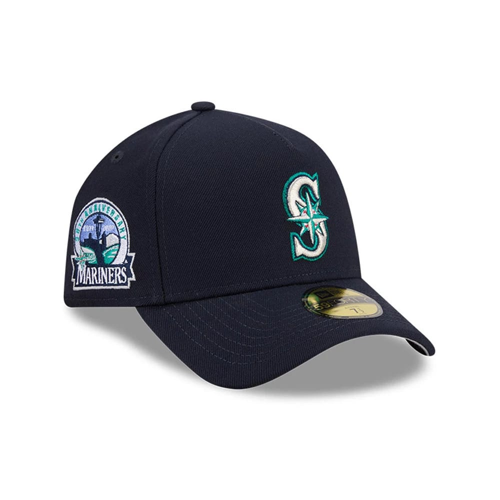 Seattle Mariners MLB Team Side Navy 59FORTY A-Frame Fitted Cap-zelvios