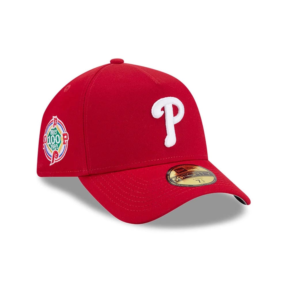 Philadelphia Phillies MLB Team Side Red 59FORTY A-Frame Fitted Cap-zelvios