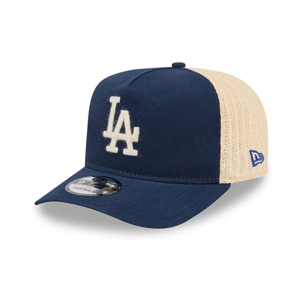LA Dodgers MLB Grained Dark Blue 9FIFTY A-Frame Snapback Adjustable Cap-zelvios