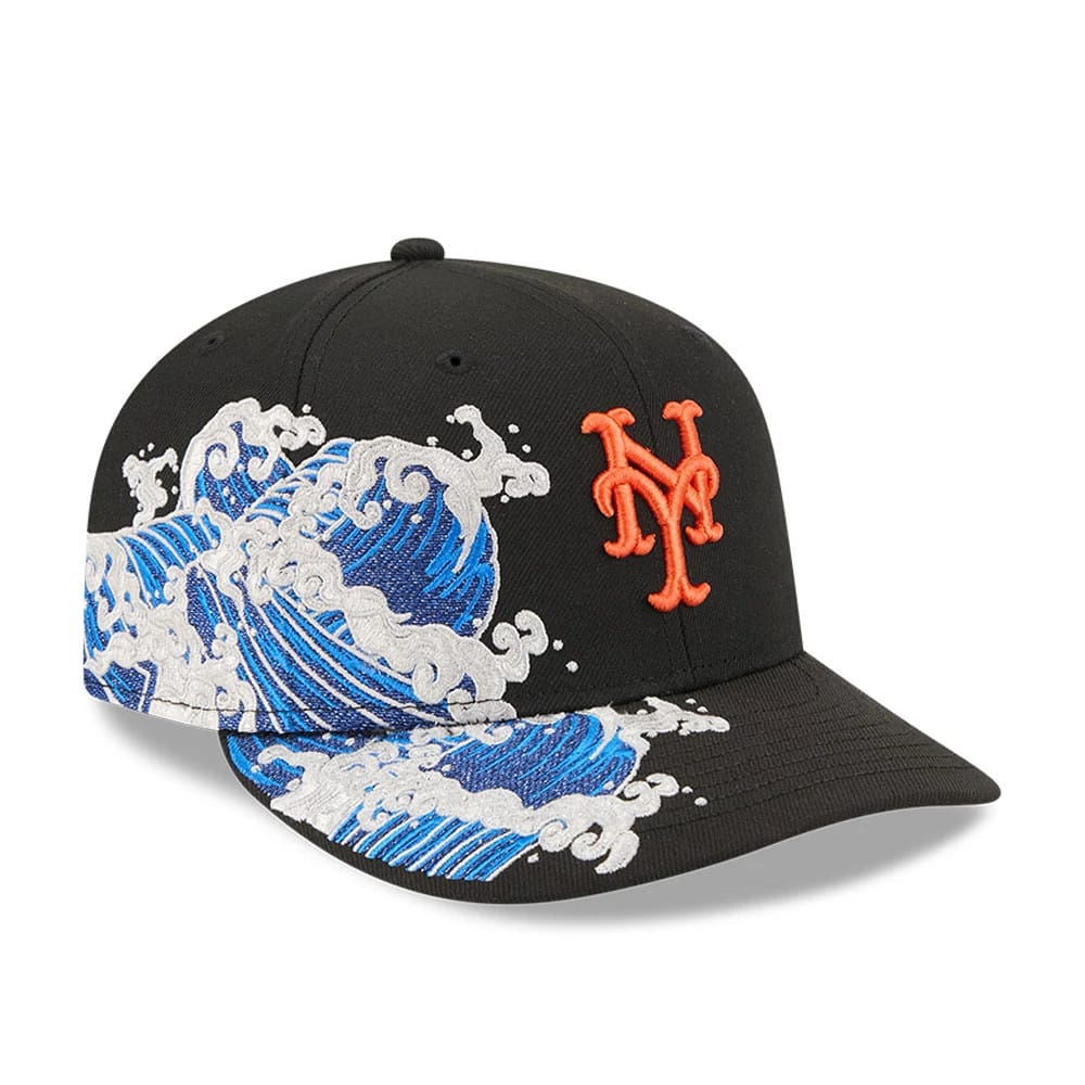 New York Mets MLB Vissurf Black 9FIFTY Snapback Adjustable Cap-zelvios