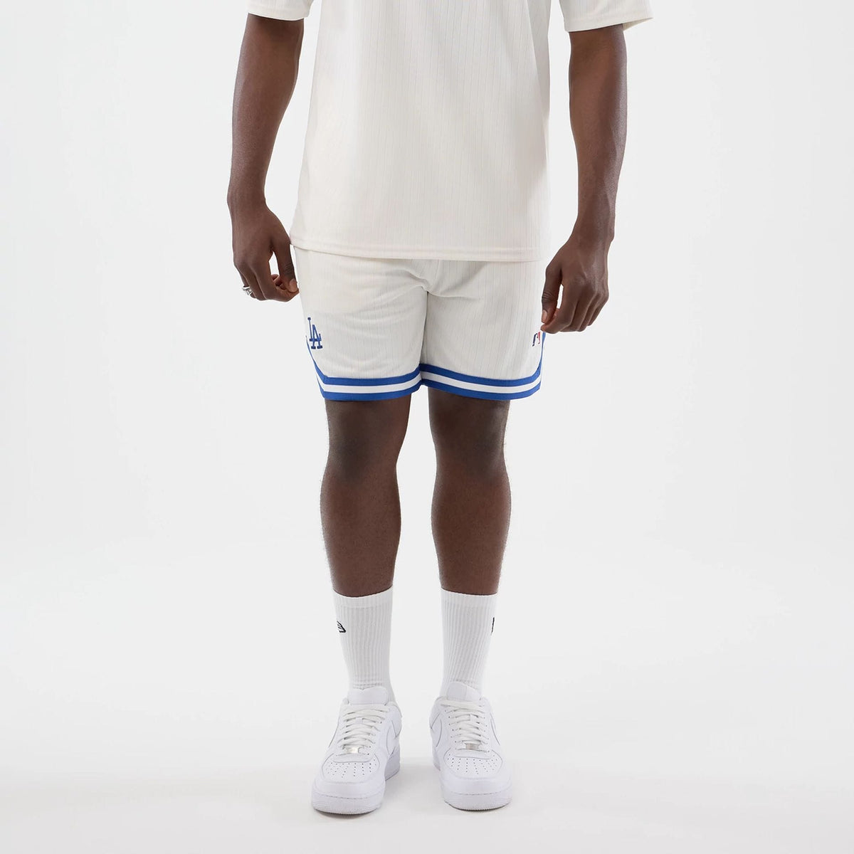 LA Dodgers MLB Arch Open White Oversized Shorts-zelvios