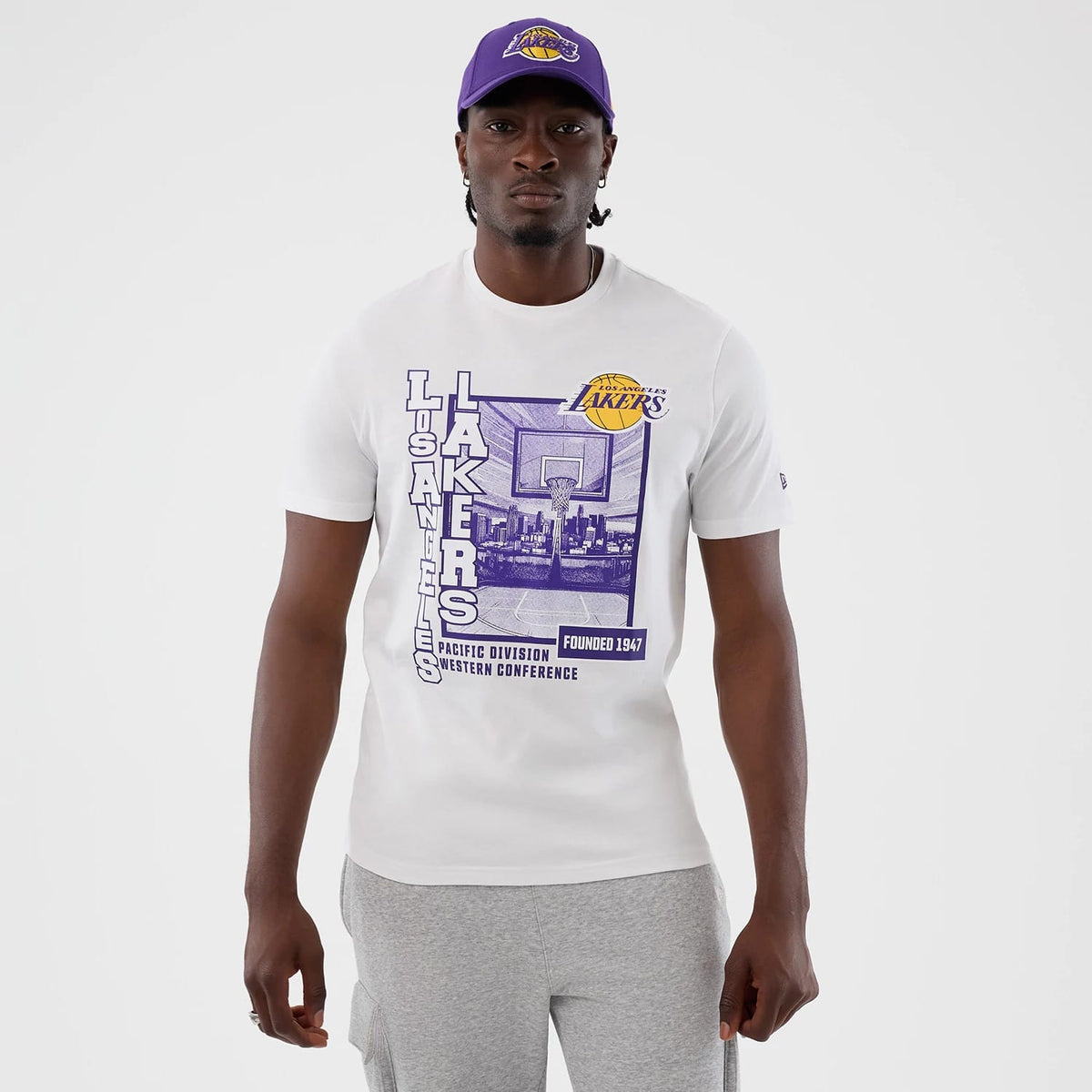 LA Lakers NBA Graphic White T-Shirt-zelvios