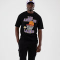 LA Lakers NBA Basketball Graphic Black Oversized T-Shirt-zelvios