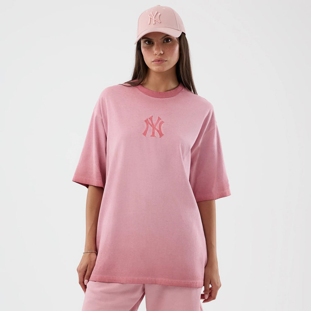 New York Yankees MLB Washed Logo Pastel Pink T-Shirt-zelvios