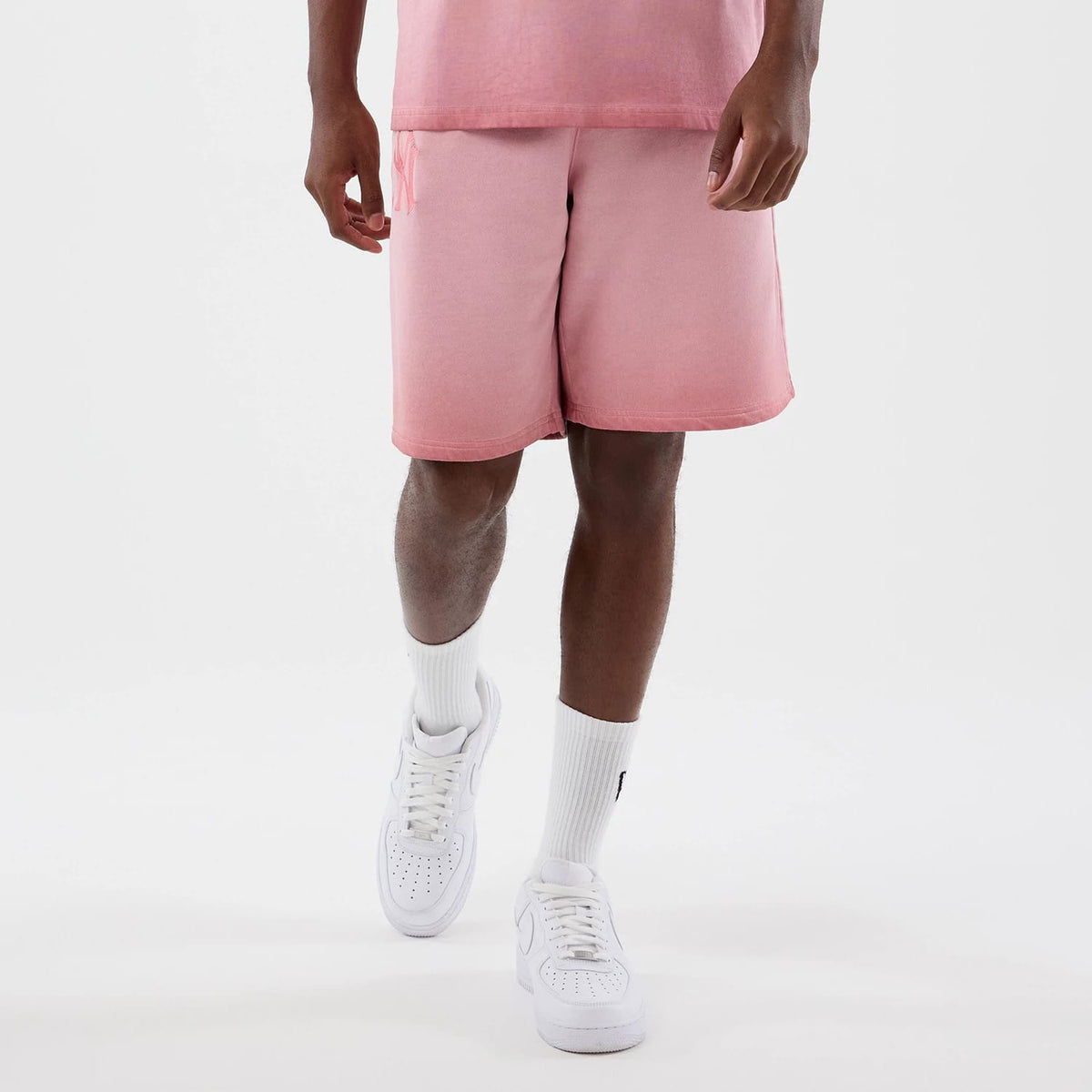 New York Yankees MLB Washed Logo Pastel Pink Shorts-zelvios