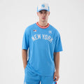 New York Yankees MLB Arch Pastel Blue Oversized T-Shirt-zelvios
