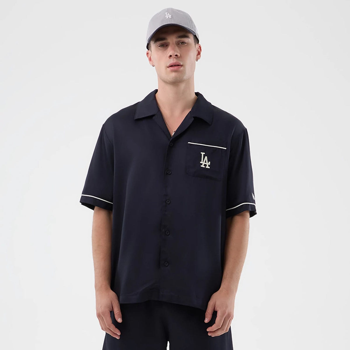 LA Dodgers MLB Graphic Revere Navy Short Sleeve Shirt-zelvios