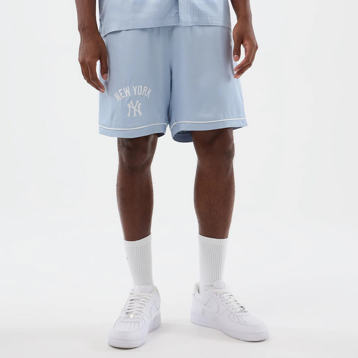 New York Yankees MLB Woven Pastel Blue Shorts-zelvios