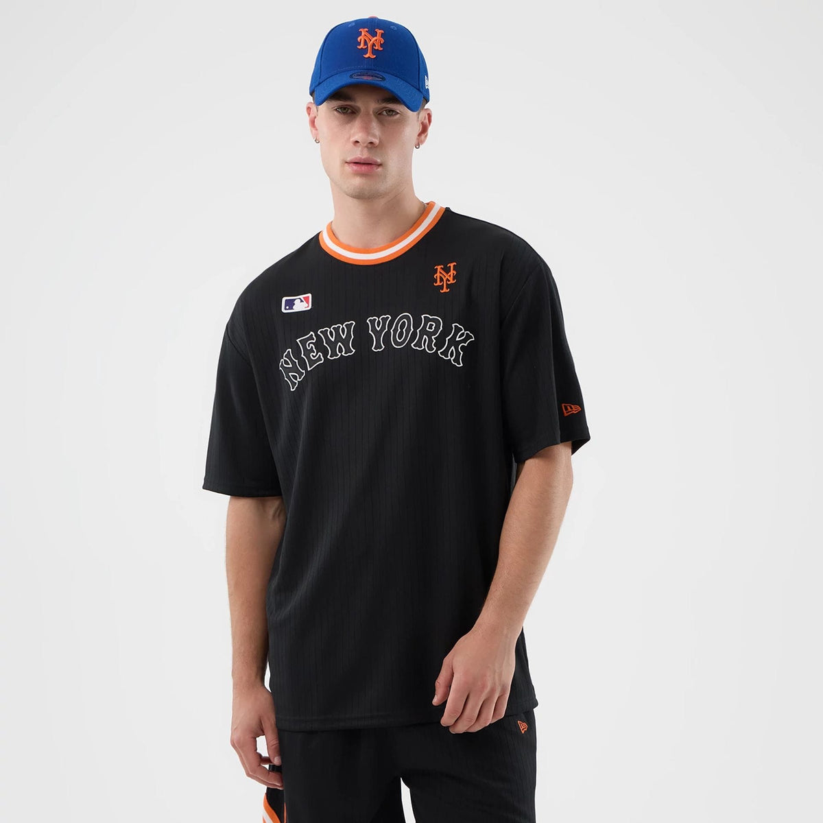 New York Mets MLB Arch Black Oversized T-Shirt-zelvios