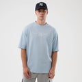 New York Yankees MLB Script Pastel Blue Oversized T-Shirt-zelvios