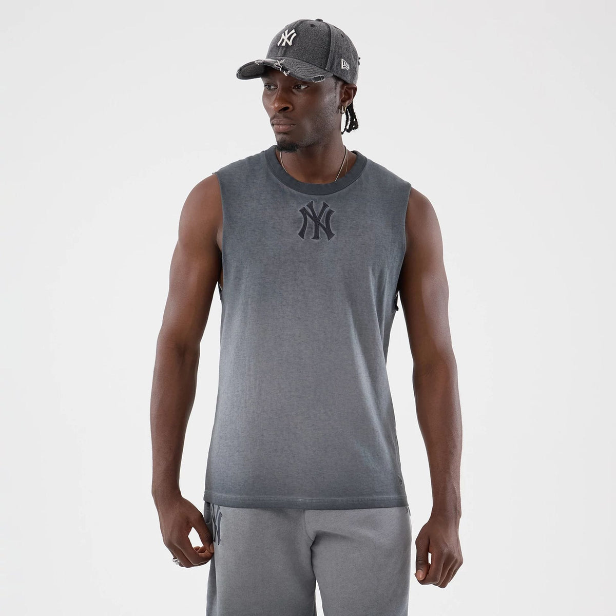 New York Yankees MLB Washed Logo Black Vest-zelvios