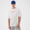 New York Mets MLB Script White Oversized T-Shirt-zelvios