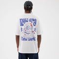 New Era Fun Pizza Graphic White Oversized T-Shirt-zelvios