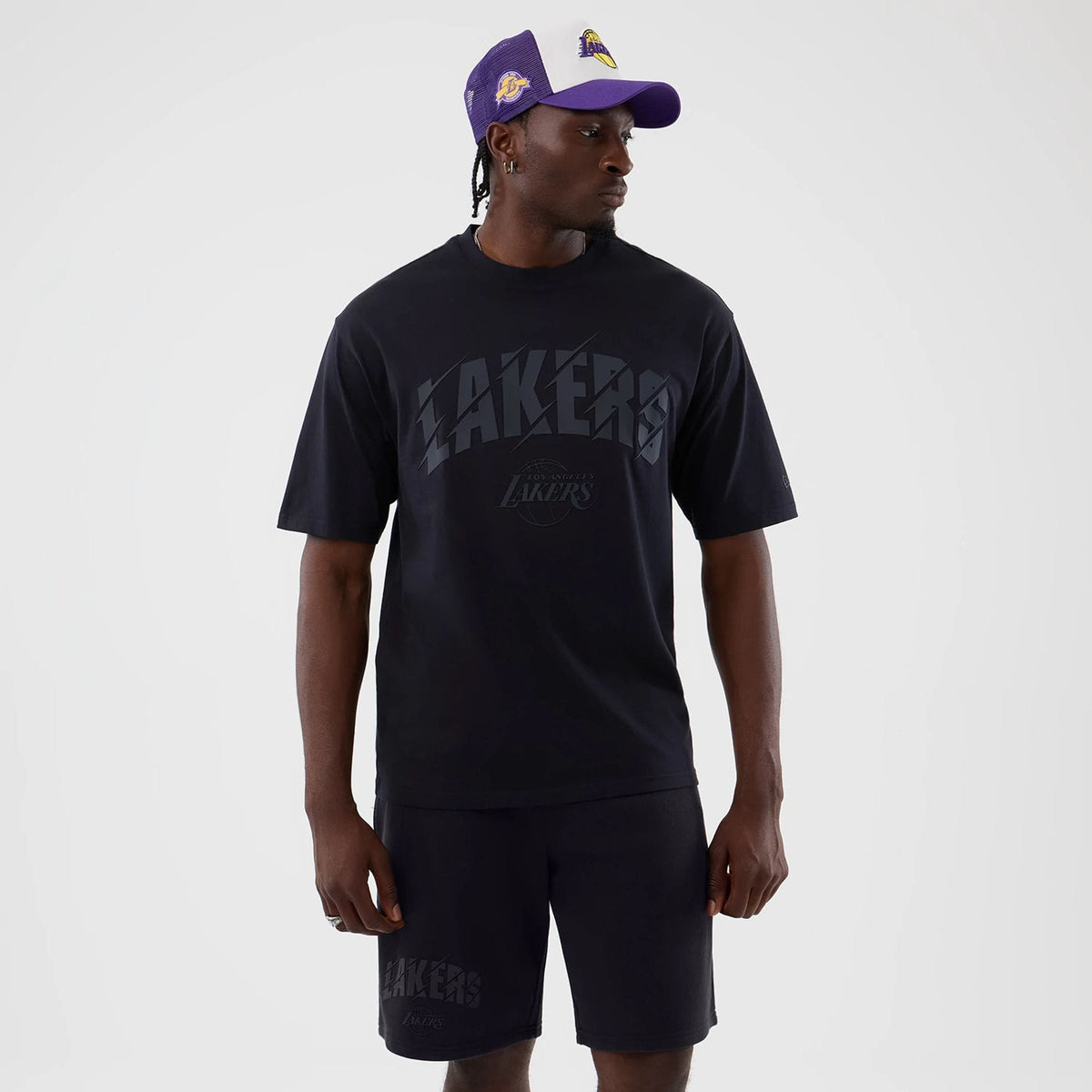 LA Lakers NBA Core Plus Navy Oversized T-Shirt-zelvios