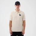 LA Dodgers MLB Rib Open White Polo T-Shirt-zelvios