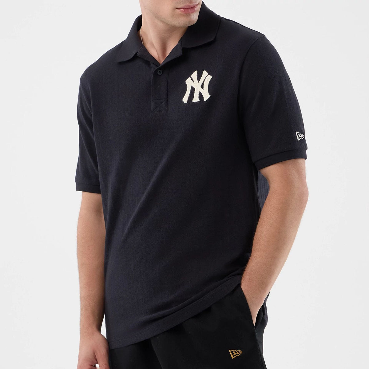 New York Yankees MLB Rib Navy Polo T-Shirt-zelvios