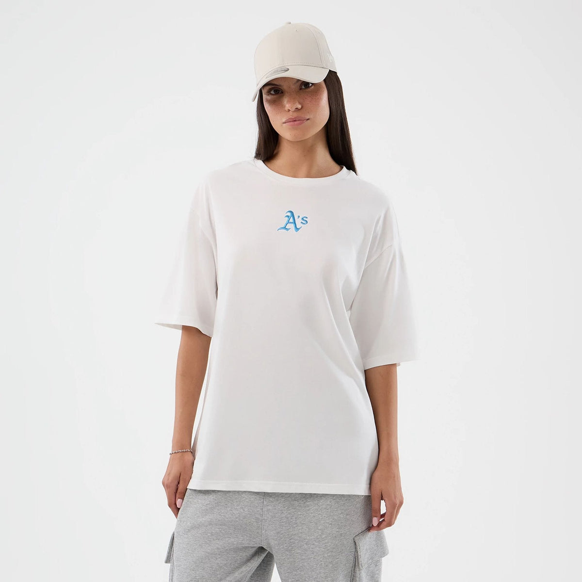 Athletics MLB League Essential White Oversized T-Shirt-zelvios