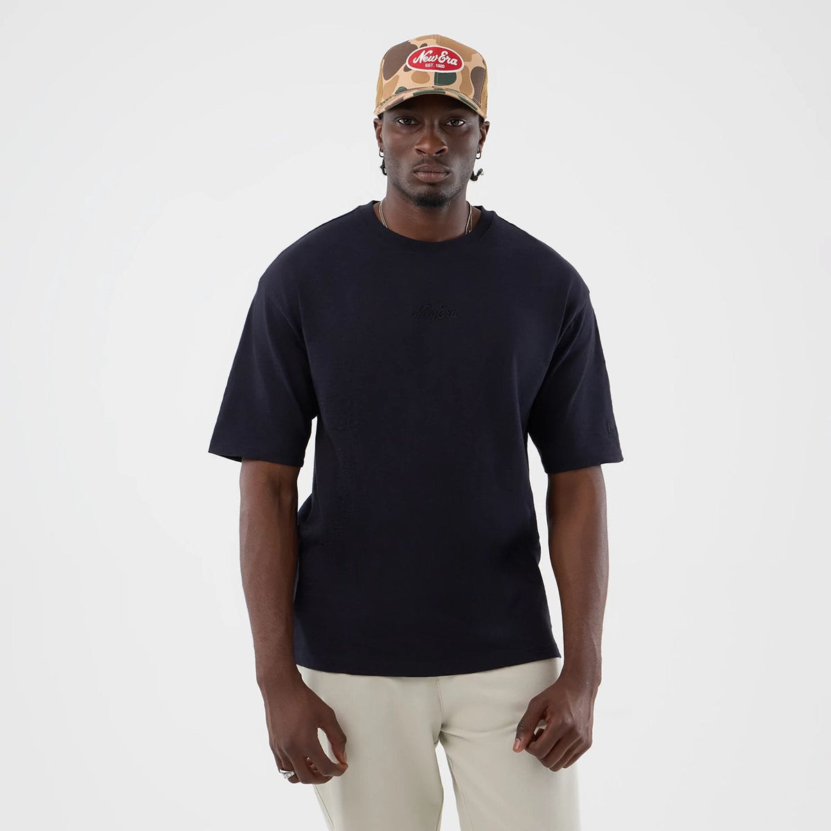 New Era Slub Navy Oversized T-Shirt-zelvios