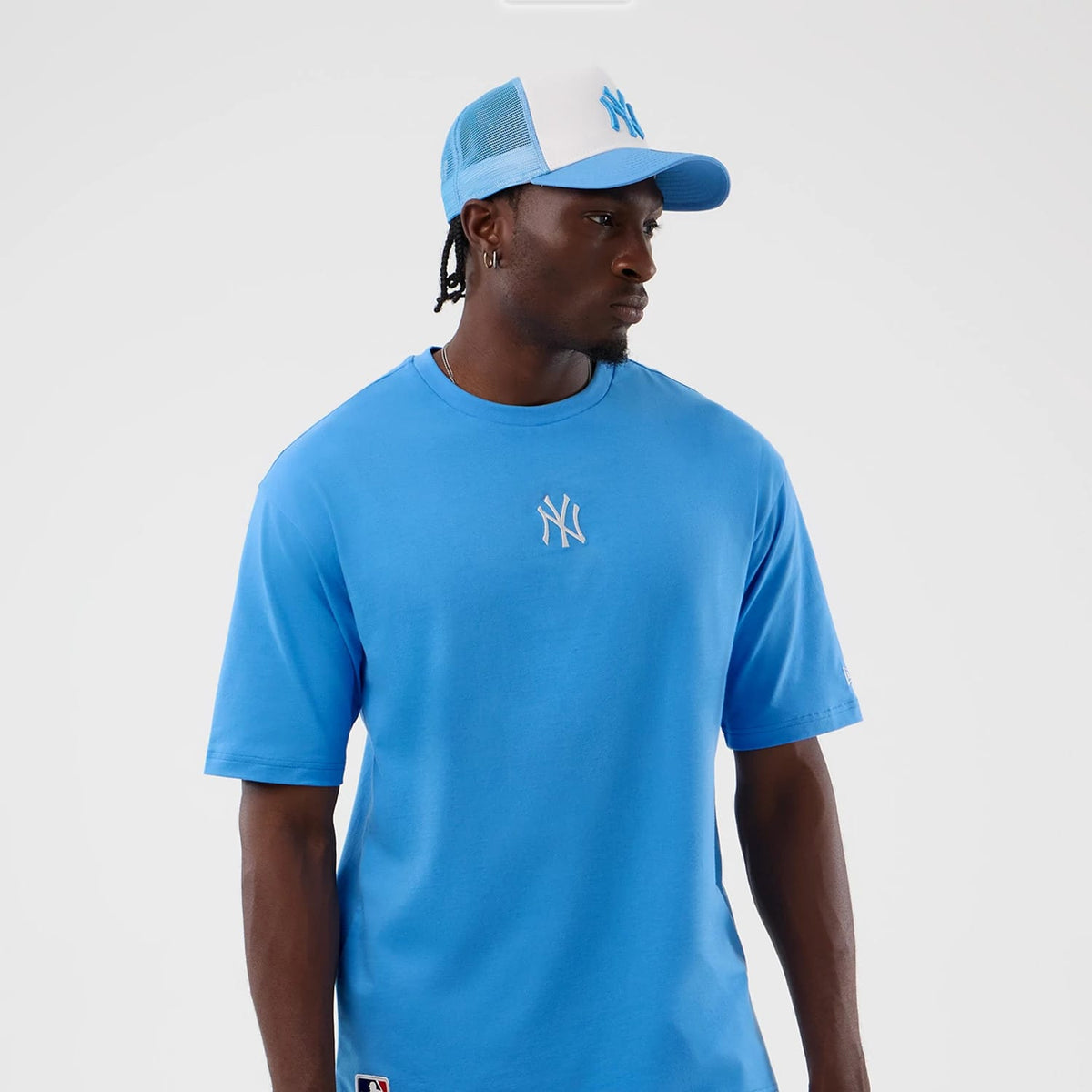 New York Yankees MLB League Essential Pastel Blue Oversized T-Shirt-zelvios