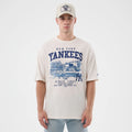 New York Yankees MLB Slub Open White Oversized T-Shirt-zelvios