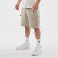 New Era Light Beige Cargo Shorts-zelvios