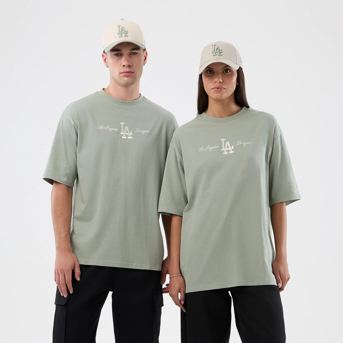 LA Dodgers MLB Script Pastel Green Oversized T-Shirt-zelvios