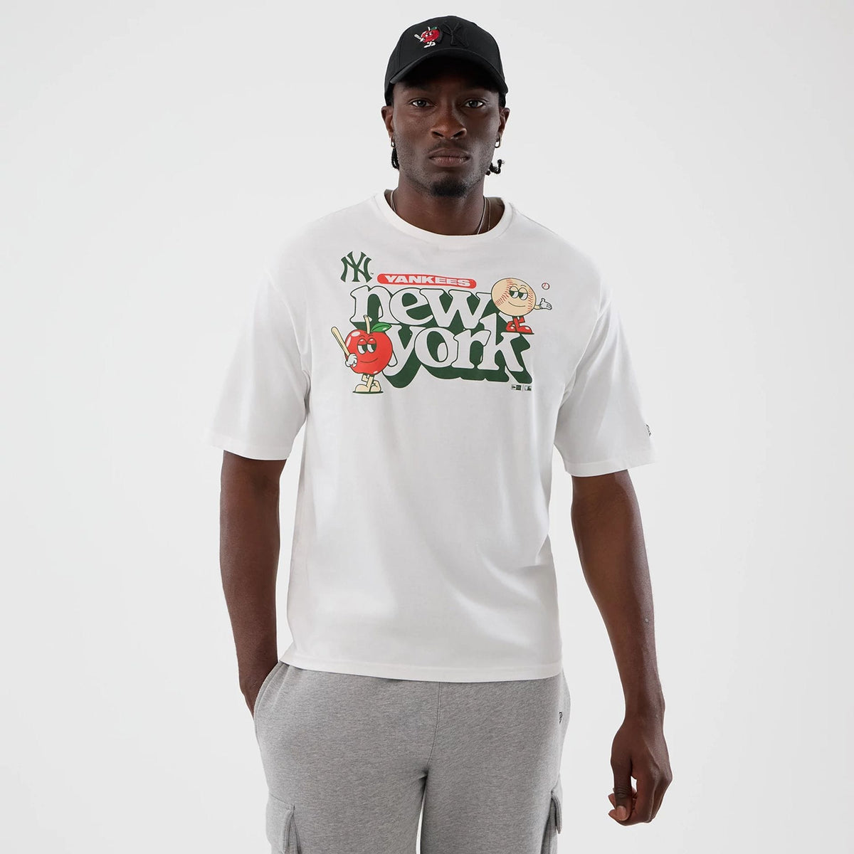 New York Yankees MLB Icon Graphic White T-Shirt-zelvios