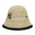 New York Yankees Womens MLB Knitted Light Beige Explorer Bucket Hat-zelvios