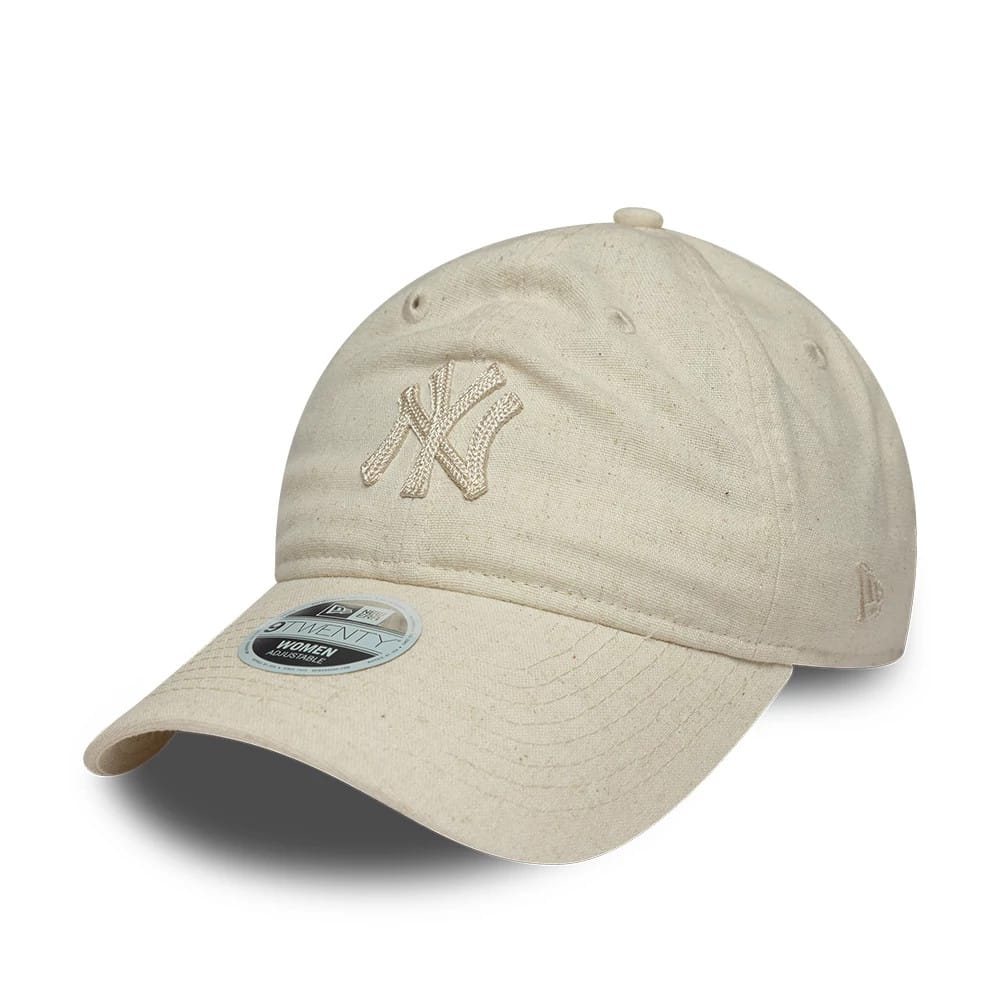 New York Yankees Womens MLB Linen Light Beige 9TWENTY Adjustable Cap-zelvios