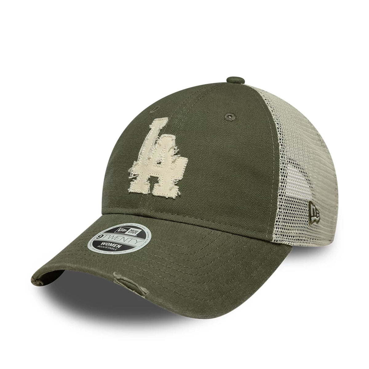 LA Dodgers Womens MLB Green 9TWENTY Trucker Adjustable Cap-zelvios