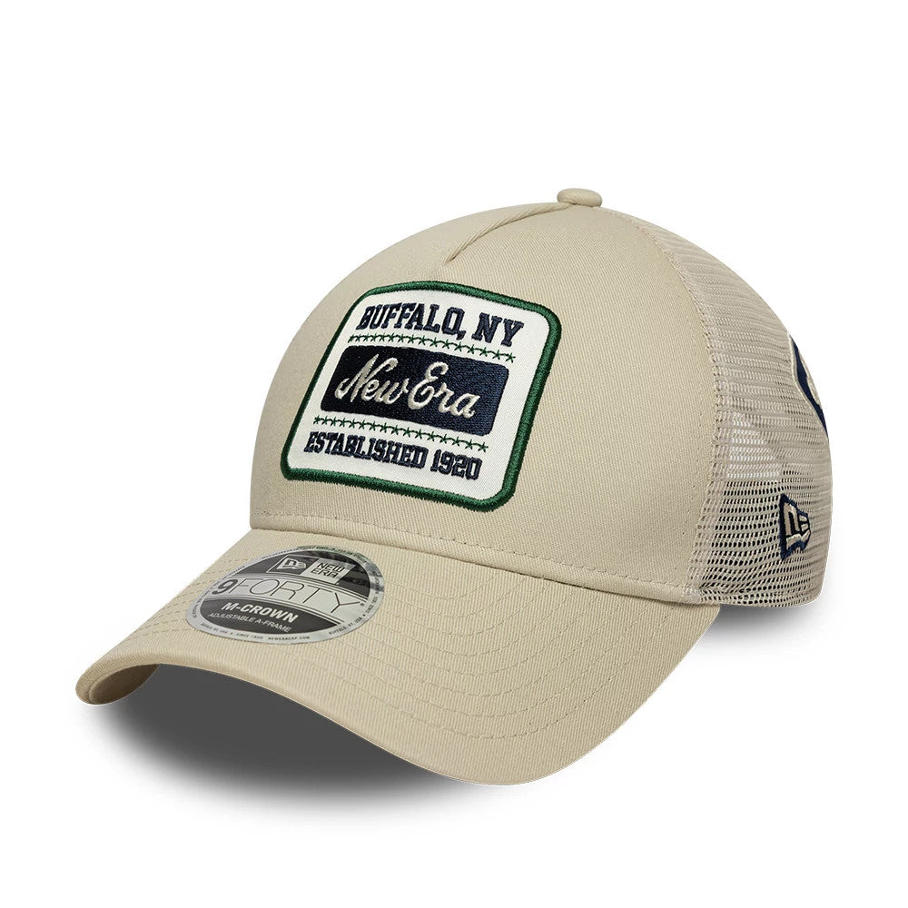 New Era Multi Patch Cream 9FORTY M-Crown A-Frame Adjustable Cap-zelvios