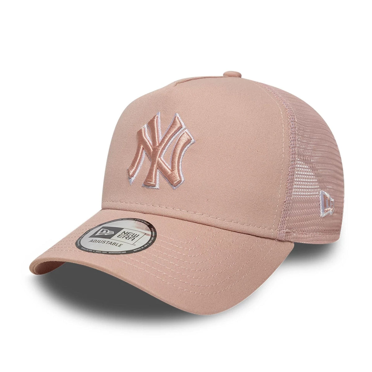 New York Yankees MLB Outline Pastel Pink 9FORTY E-Frame Trucker Adjustable Cap-zelvios