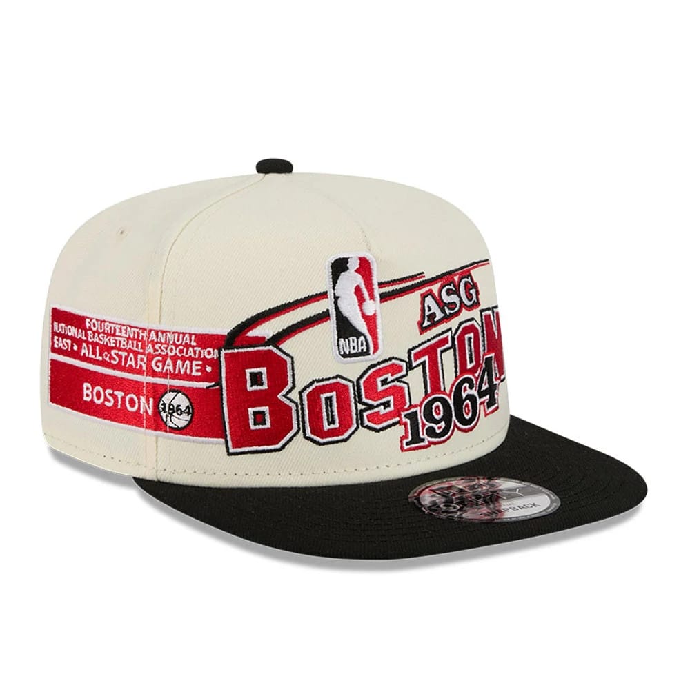 Celtics NBA Hardwood Classic ASG White 9FIFTY A-Frame Snapback Adjustable Cap-zelvios